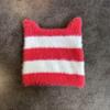 Ears Design Cats Knit Cap With Stripe Style For Daily Cold Weather Use Outdoor