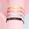 Bracelet jonc Cœur d'Amour en Acier Inoxydable avec Chaîne Réglable