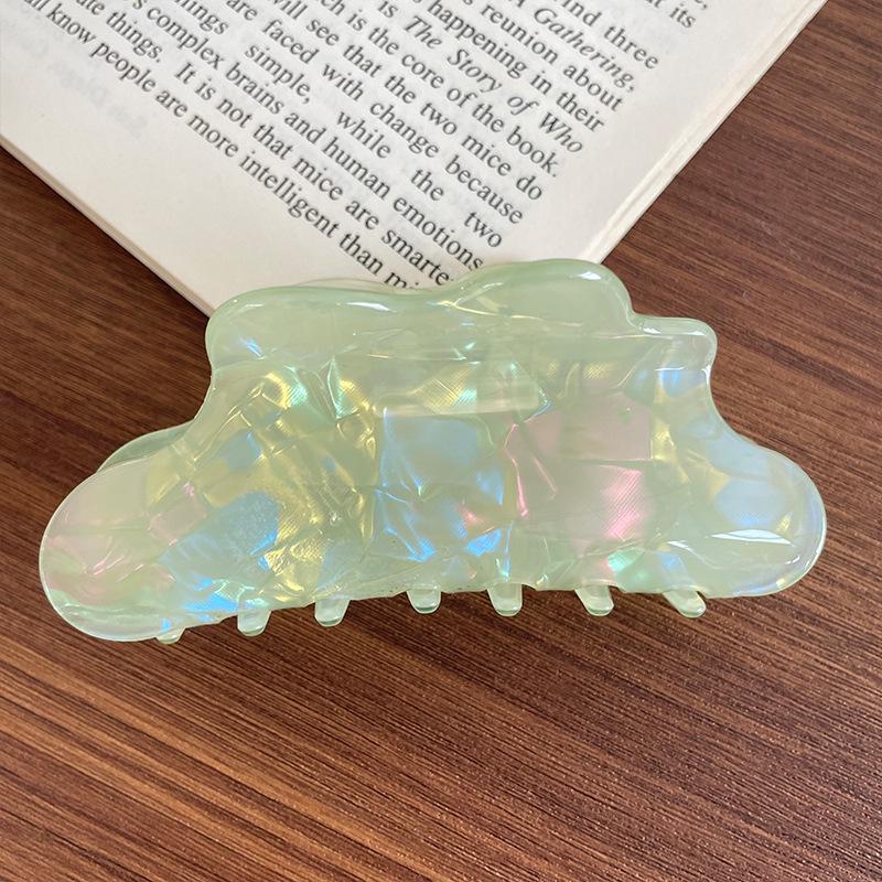 Iridescent Mermaid Claw Clip: Medium Acetate Hair Accessory for Women, Designed for Thin Hair