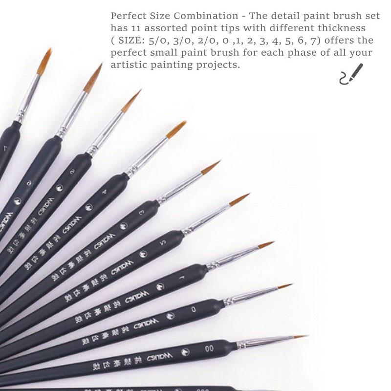 10Pcs Miniature Paint Brush Professional Brush Acrylic Painting Thin Hook Line Pen for Oil Watercolor Art Supplies Hand Painted