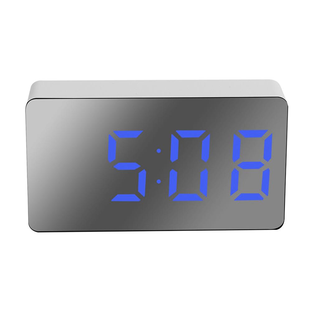 Led Mirror Alarm Clock Mini Home Decorative Electronic Digital Alarm Display Time Night Desktop USB Clock Desk Bedroom Decor