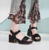 Thick Velcro Easy to Walk [ZUYEE] Women's Sandals, Heel, Strap, Comfort, Casual, Soft, in, Black, 23.0cm