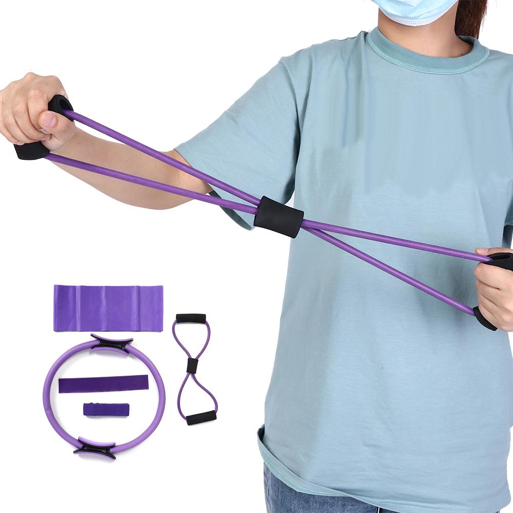 

5pcs / set Pilates Ring Latex Towel Chest Expander Rope Stretch Belt Resistance Loop