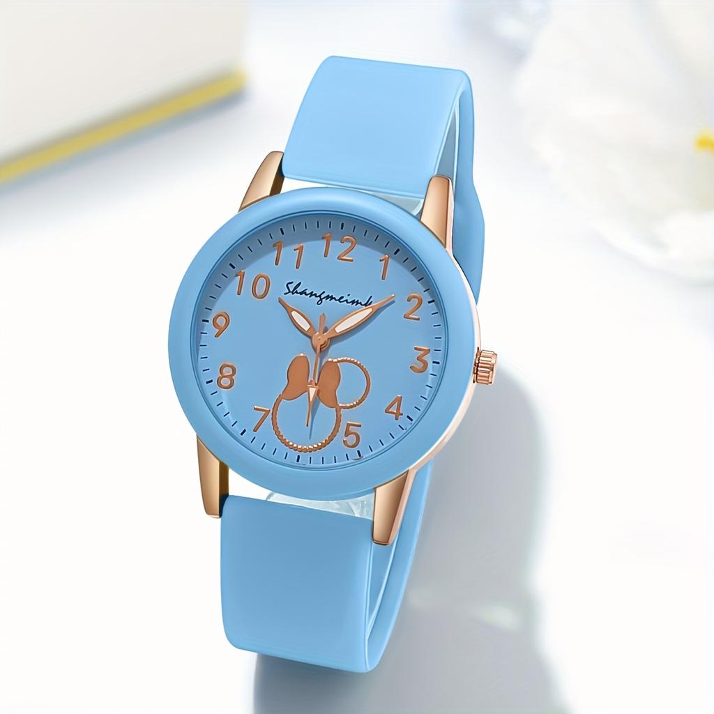 Casual Round Pointer Women Quartz Watch Cute Candy Color Analog Silicone Band Wristwatch