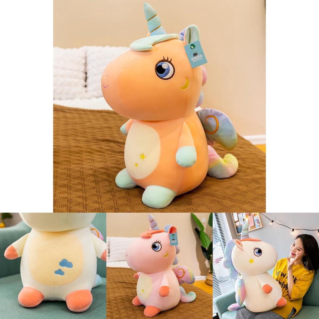 Adorable Soft Unicorn Plush Toy Round Fat Unicornio Angel Horse For Girls