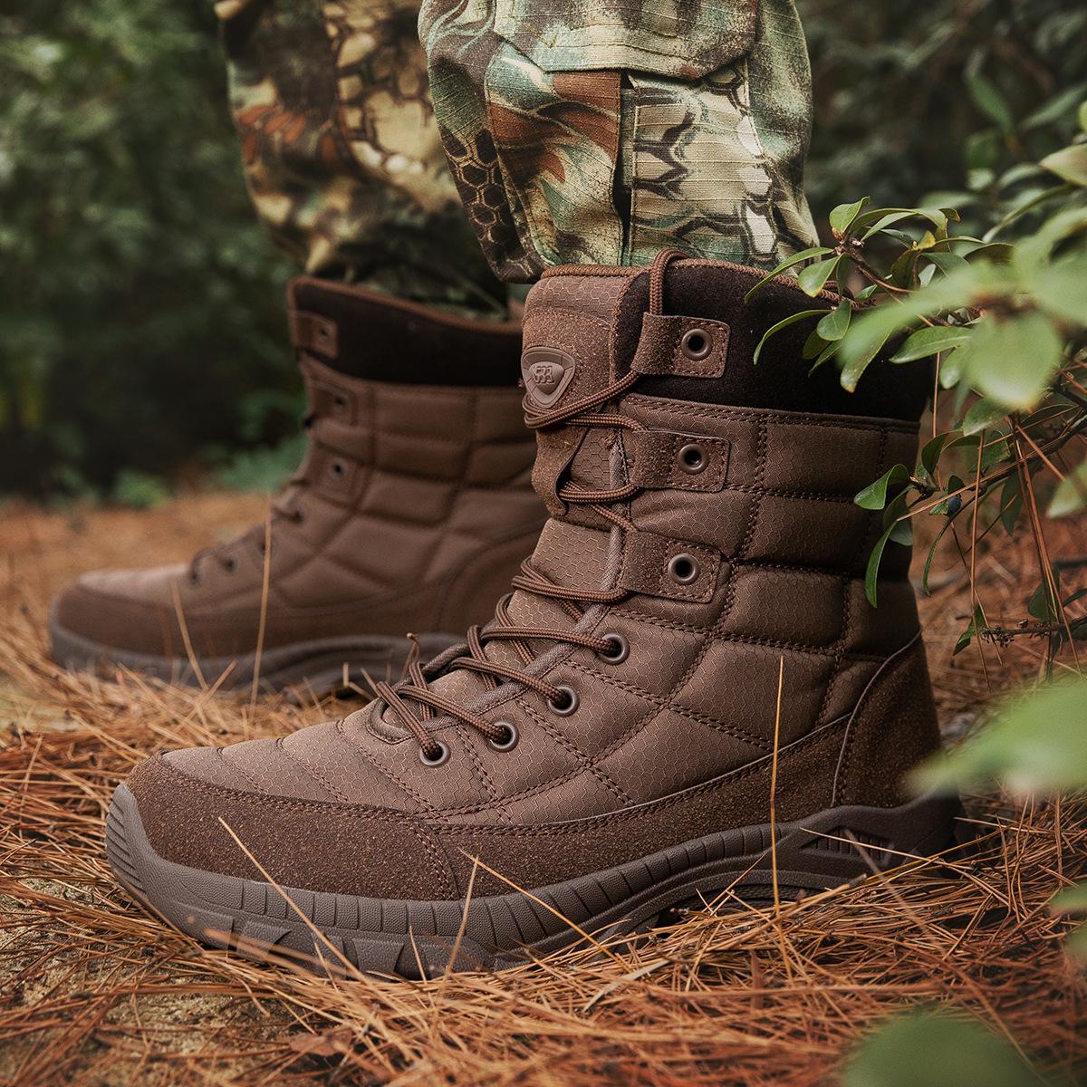 

Men s 2025 High-Top Outdoor Camouflage Hiking & Combat Boots, Large Size. 41 коричневий