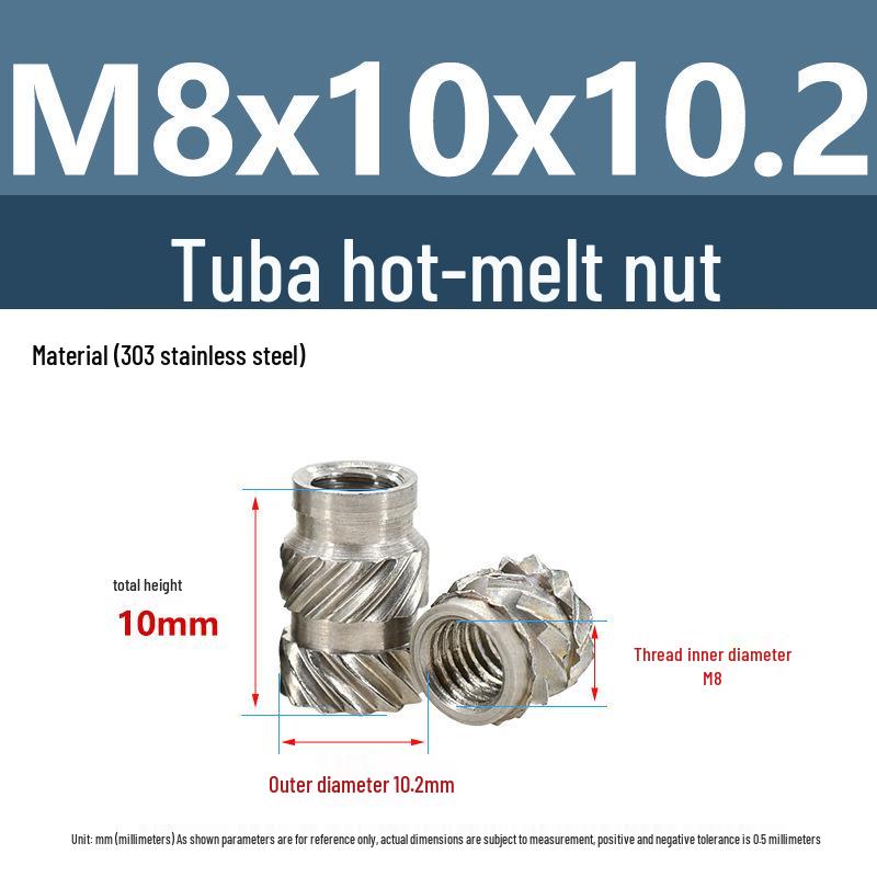 

Stainless Steel Pre-embedded Injection Molding Knurled Nut M2M3M4