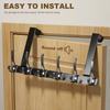 Over Door Hook with 5/6/7 Hooks Punch Free Removable Heavy Duty Carbon Steel Door Back Mount Hanging Coat Towel Bag Hat Scarf Organizer Rack Hanger