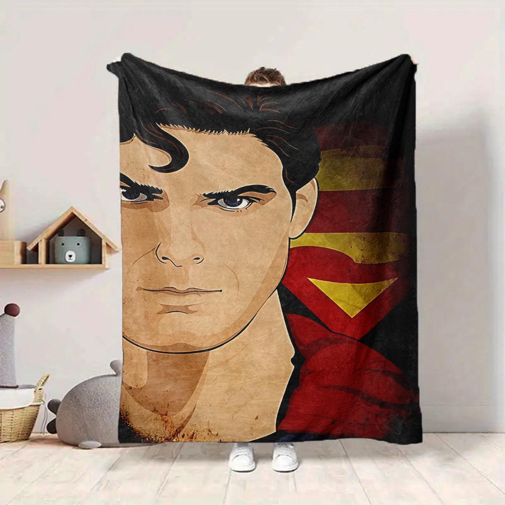 1pc Superman, Costume Blanket Lightweight Flannel Throw For Sofa, Bed, Travel, Camping, Livingroom, Office, Couch, Chair, And Bed