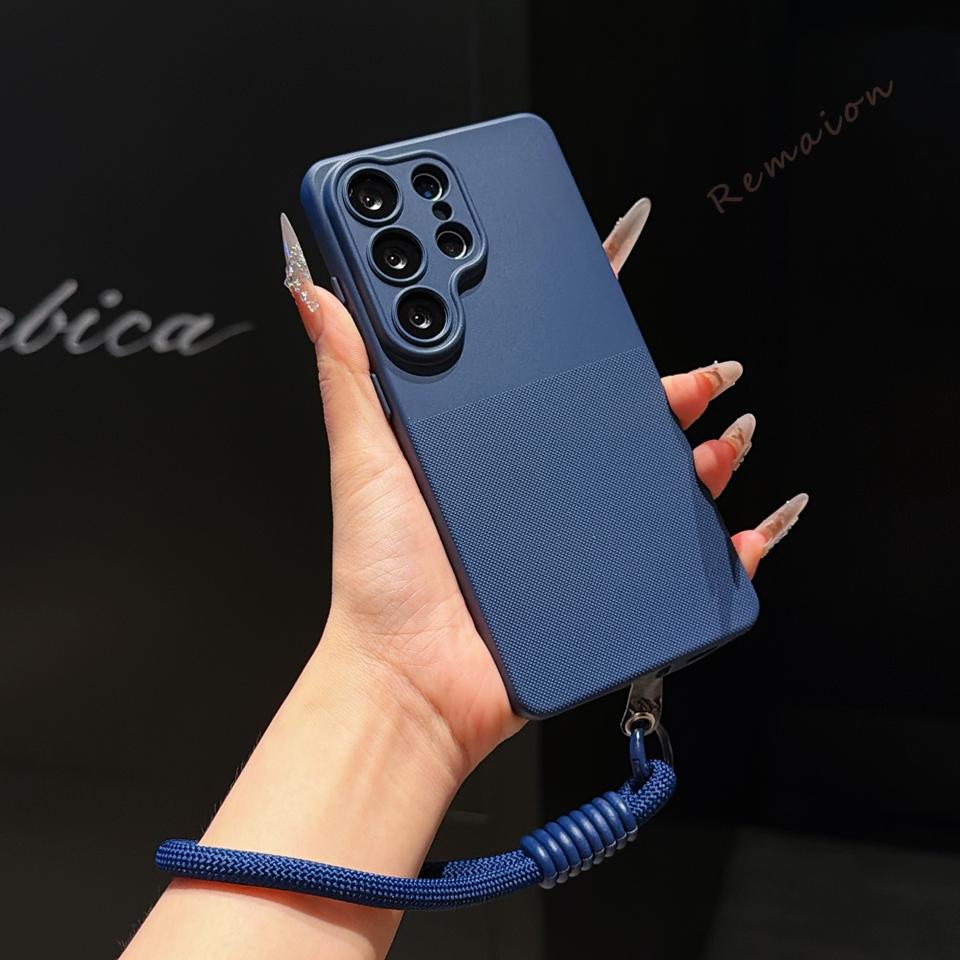 Strap Dot Phone Case for Samsung Galaxy S26 S23 S24 S25 FE Ultra Plus A57 A17 A16 A56 A36 A55 A53 Shockproof Protector Cover