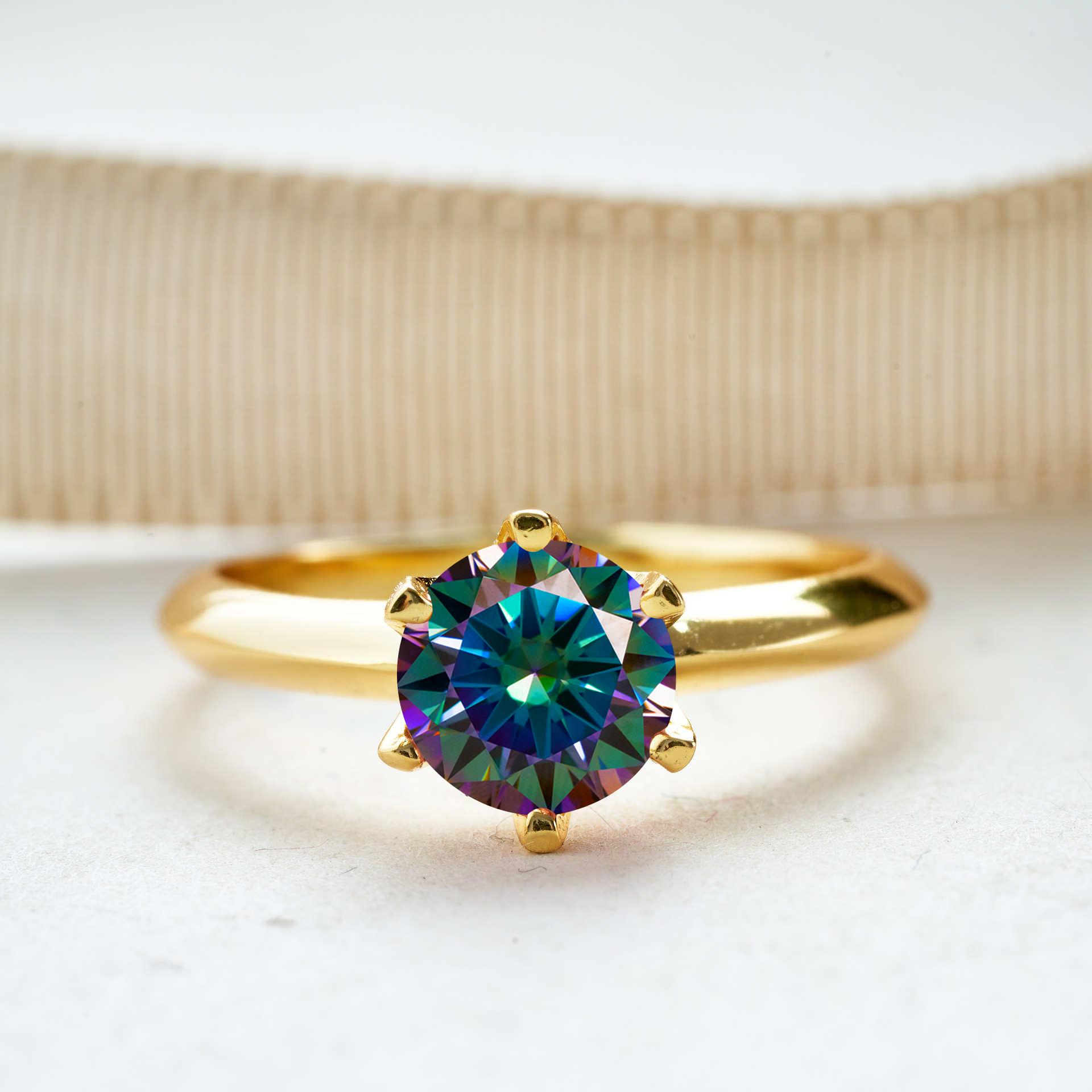 

Кольцо с муассанитом 1,0 карат 6,5 мм для очаровательной леди из стерлингового серебра 925 пробы с покрытием из 18-каратного золота, бриллиантовый тест пройден, женское ювелирное изделие, подарок 9