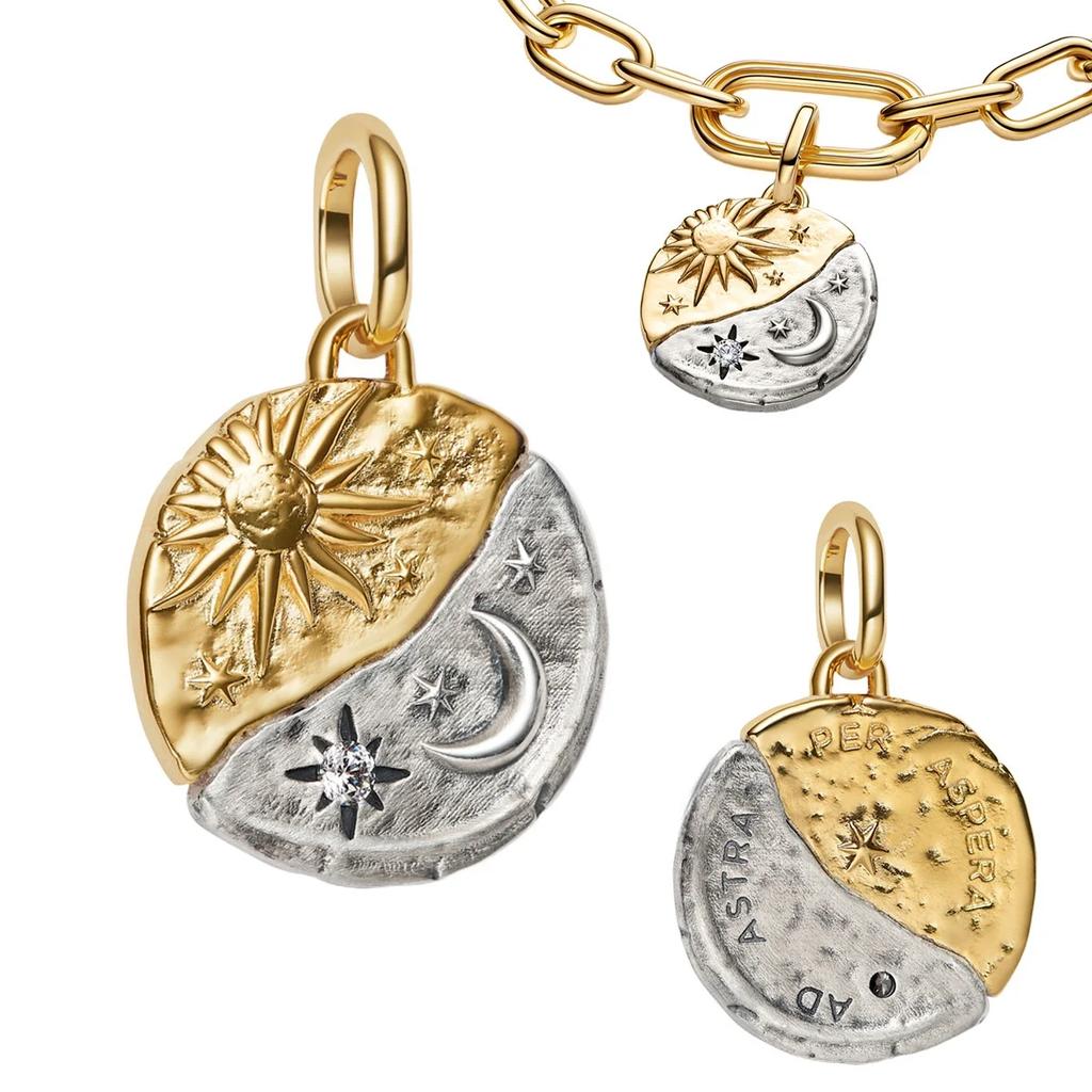 Original Copper Colorful Charms Sun Moon And Star Beads Earrings Pendants Fit Bracelet Necklace Diy Jewelry Gift