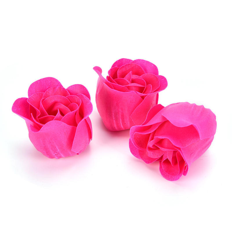 3Pcs Scented Bath Body Heart Rose Petal Wedding Gift Favor Colors Flower Soap,