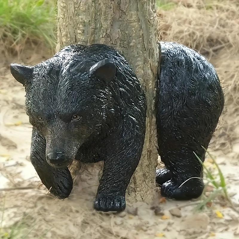 Black Bear Tree Hanging Ornament - Resin Outdoor Garden Statue, 12 Inch Halloween & Year-Round Yard Decor, Easy-Hang