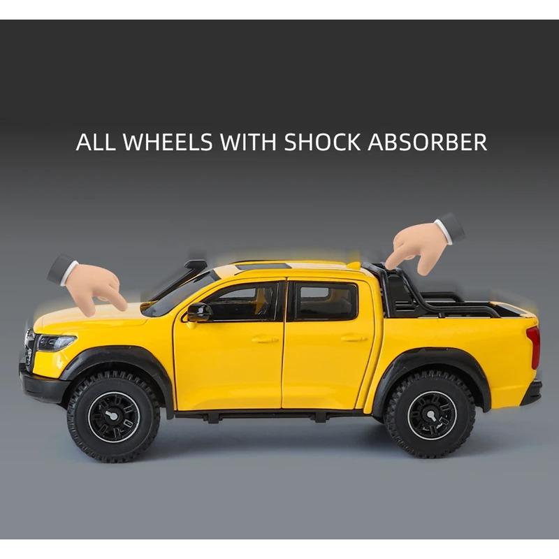 1/24 Great Wall Motor POER Pickup Model de mașină din aliaj din metal turnat sub presiune Vehicule de teren, model de mașină, simulare, lumină sonoră, jucărie pentru copii, cadou