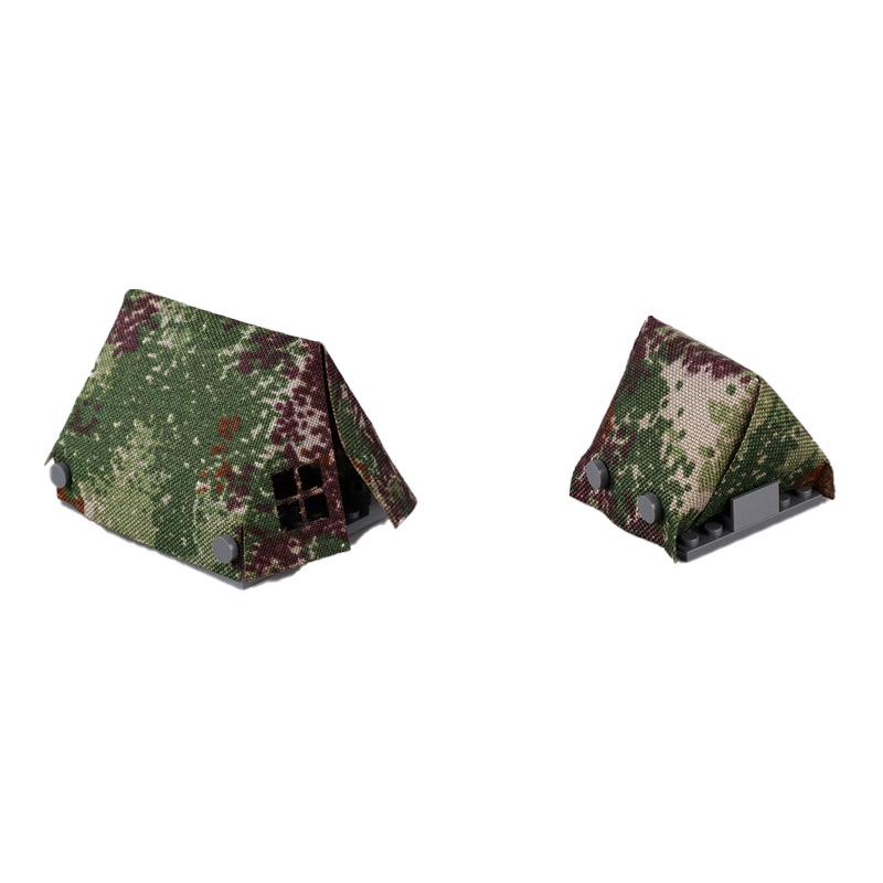 MOC Militärzubehör Bausteine Soldatenfiguren Sandsack Hund Hindernis Camouflage Zelt Schaufel Waffenbox Spielzeug Kinder J038
