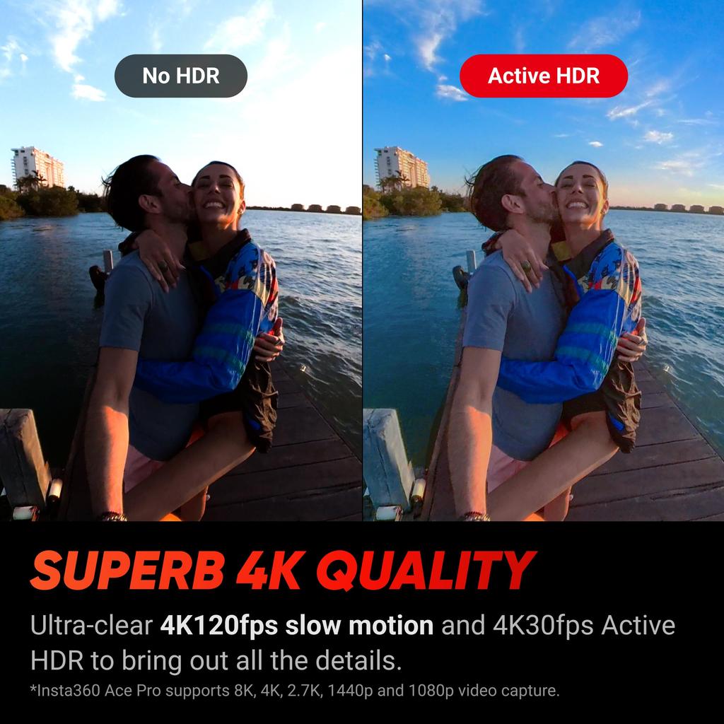 Insta360 Ace Pro Waterproof Action Camera with Sensor and 5nm AI AI Noise Stunning Image 4K Advanced AI Long Underwater Action Screen Protector Kit