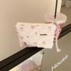 Small fresh floral quilted cotton change bag cute mini portable travel port red envelope storage card bag