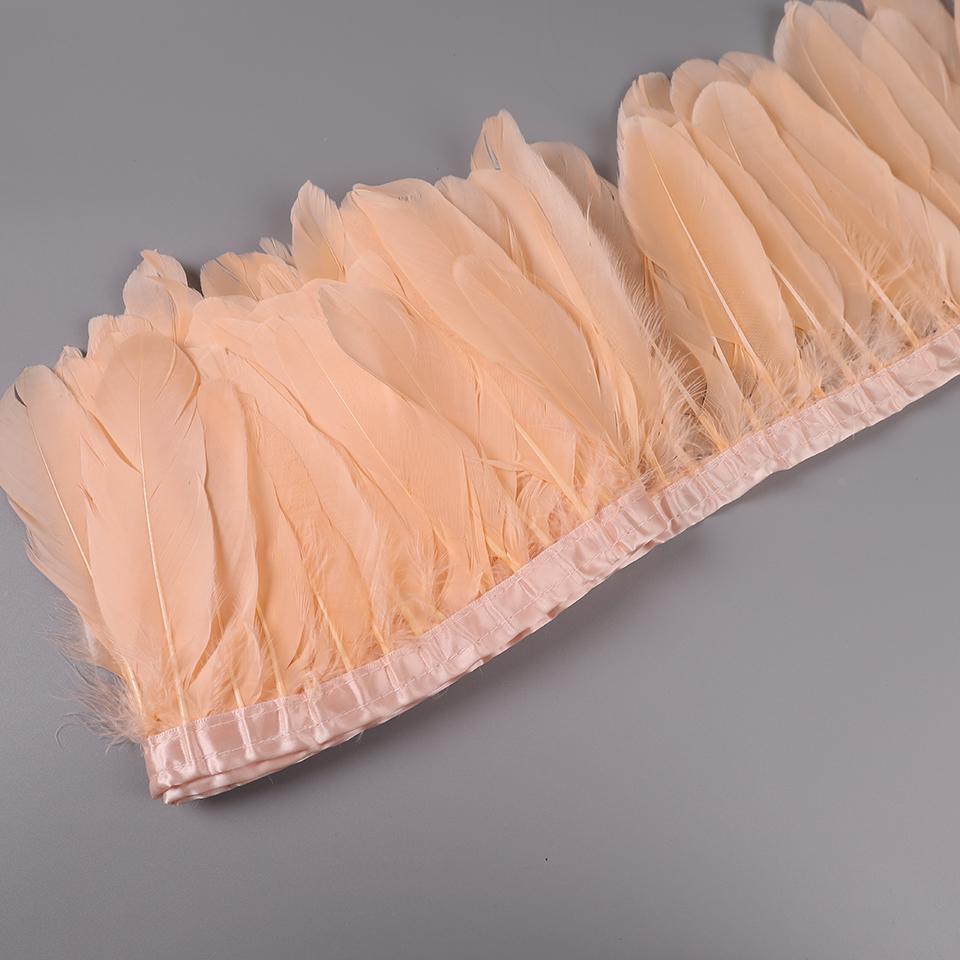 2M Natural Dyed Goose Feather Trims Real Geese Duck Feathers Fringe Ribbons For Handmade Crafts Pumas Wedding Accessories