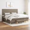 3137025 vidaXL Bed with Box Spring and Mattress Taupe 200x200 Cm Fabric