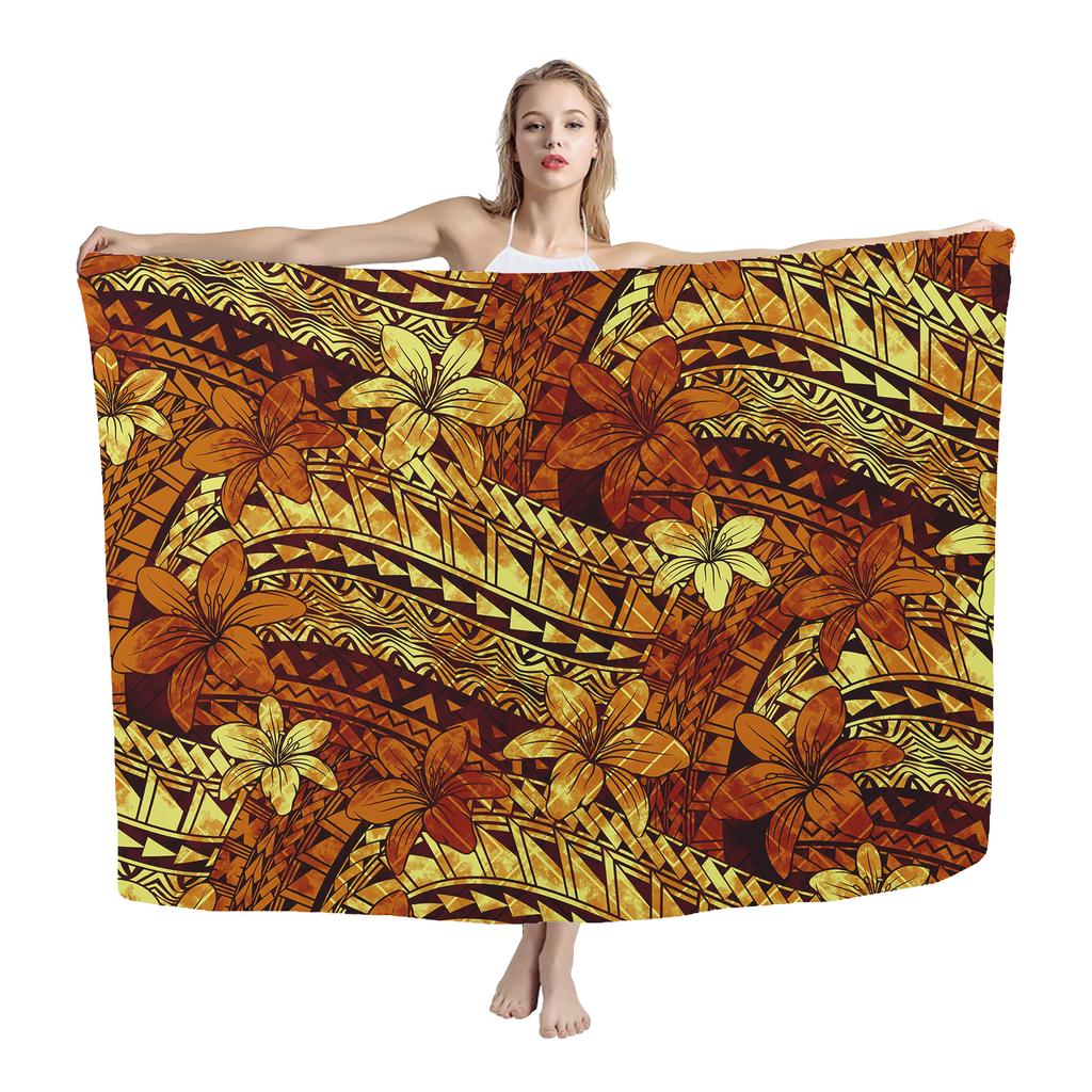 Hawaii Towel Polynesian Sarong Samoa Tattoo Printed Lightweight Shawlfor Women Hot Summer Sale Large Size Beach Towel