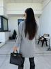 Women's European and American Solid Color Woolen Overcoat with Suit Collar