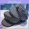 Nautical Striped Sailor Hat With Wide Brim Sun Protection For Summer Beach Style