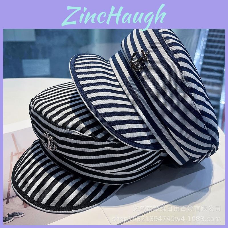 Cappello da Marinaio a Strisce Nautiche con Ampia Visiera Protezione Solare per Stile da Spiaggia Estiva
