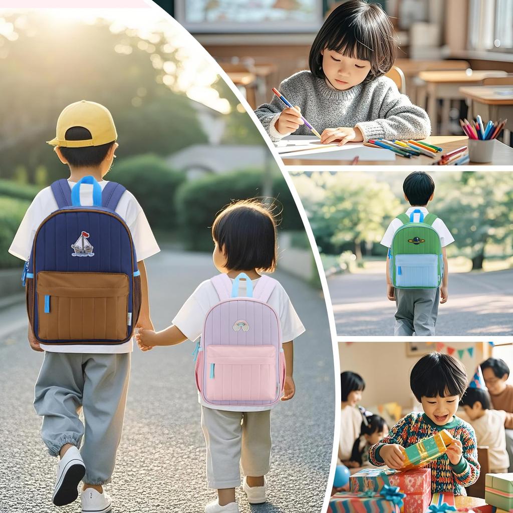 VASCHY Kids Perfect for and Perfect for Toddlers and Perfect for Field Purple and Pink Backpack, Kindergarten, Daycare, Preschool, Babies,