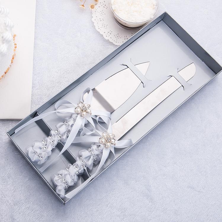 European Knife and Fork Set Gift Wedding Stainless Steel Cake Knife Shovel   Wedding Flowers Decoration for Table