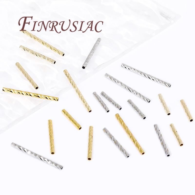 Tube Spacer Bead,18K Gold Plated Straight Tube Beads For Jewelry Making Supplies,DIY Bracelets Necklaces Accessories