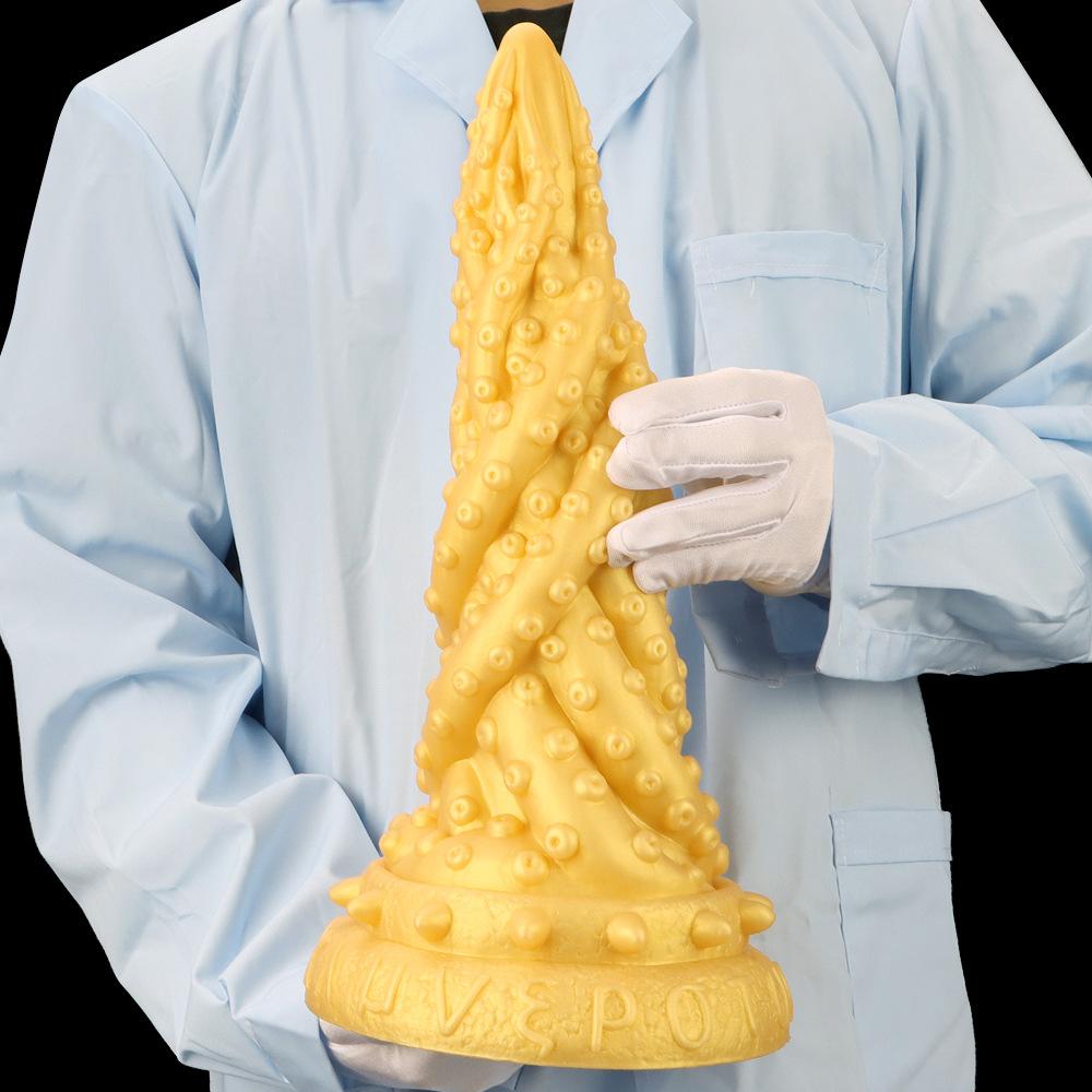 Extra Large Gold Silicone Anal Plug Dildo Anal Expander Fisting Adult Sex Toy Strap on Penis Big Dick Slave BDSM