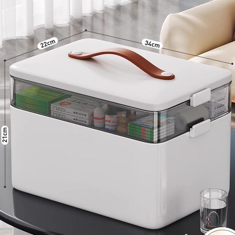 3-Tier Medicine Storage Box - First Aid Kit Storage with Moisture-Proof Shading Design Portable Medicine Storage Box with Handle
