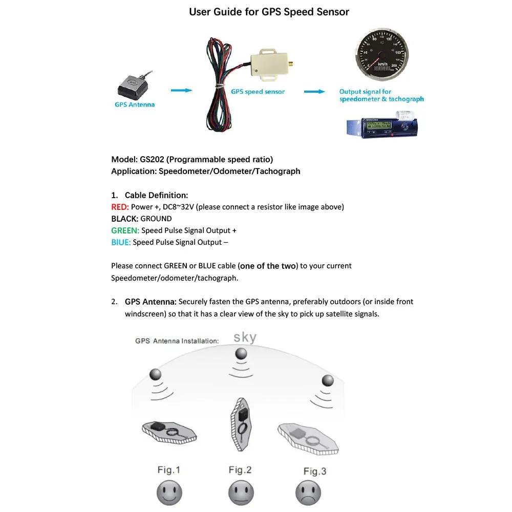 Speedometer Sensor Adapter GPS Antenna GPS Speed Sender Covert To Pulse Signal Output Speed Signal To Speedometer / Tachmeter