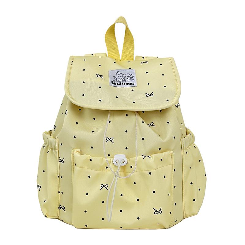 Schultasche Schleife Polka Dot Träger Rucksack Weiblich College-Stil College-Student Pendler Schultasche Nische Freizeit Reisen Kleiner Rucksack