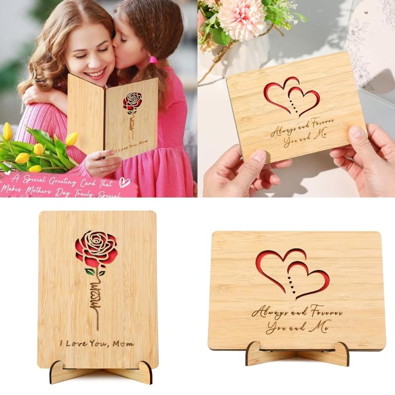 User Friendly Engraved Wedding Anniversary Card Birthday Gift Wood Accessories Decoration Piece Celebration Card