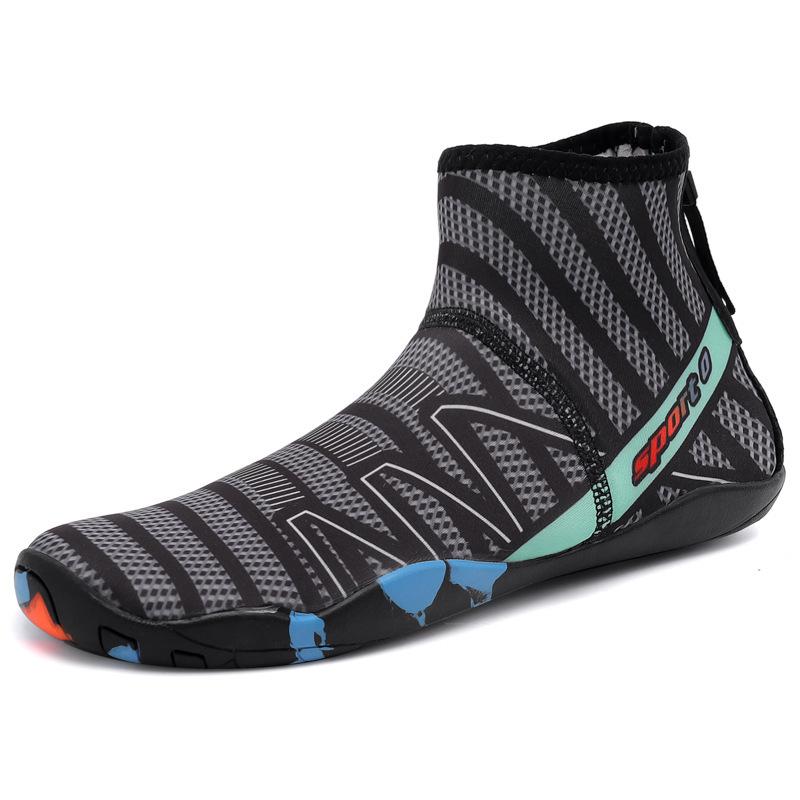 

2025 Носки средней длины Водные туфли Мужские Женские Размер 35-46 Сноркелинг Противоскользящие Обувь для ходьбы по воде Открытая пляжная обувь Пара Туристическая 46 черный серый