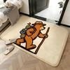 Soft Absorbent Non-Slip Rug Backpack-Wearing Bear Cub Floor Mat Home Decor Doormat Bedroom Floor Mat Shower Carpet
