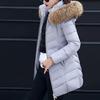 Women's Fashion Medium-Length Models Slim Cotton Jacket Big Hair Down Cotton Jacket