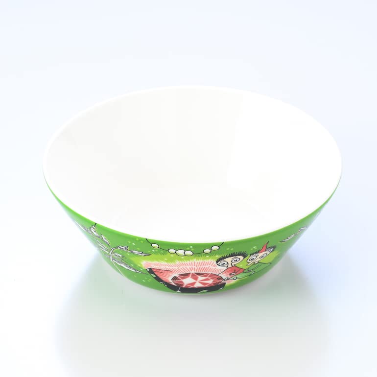 Arabia Moomin Collection featuring Tovslan and Bifslan in Thingumy and Bob 1025548 Bowl, 15cm, green, [Used]