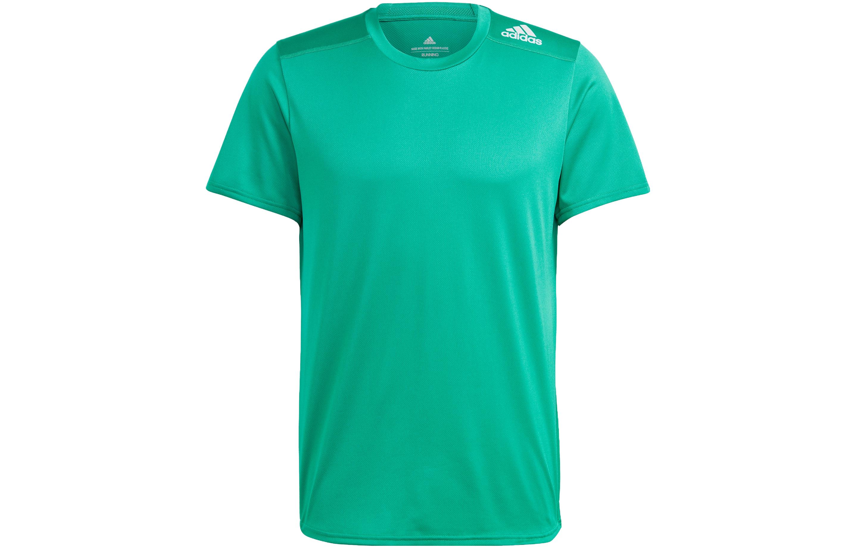 Adidas T Shirts Men s Lawn Green Crew Neck Moderate Straight Fit Lawn Green|L