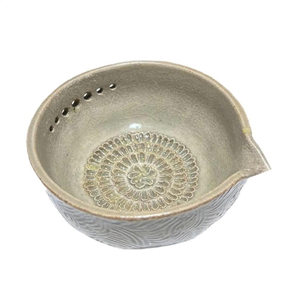 Ceramic Ginger Grater Grinding Tool Multi-functional Ginger Puree Grinder 5/7 Hole Sizes Built-In Grater Food Grinding Bowl