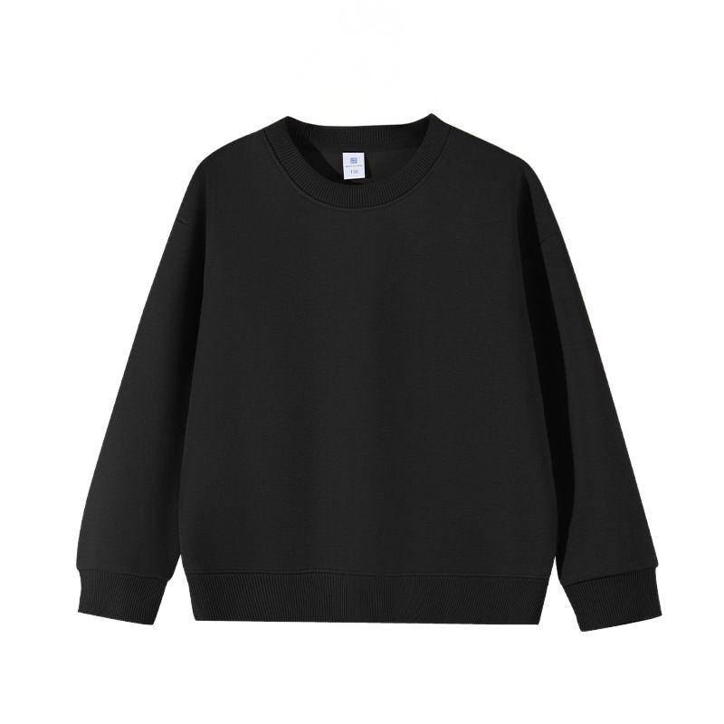 3-14 Years Kids Crew Neck Sweatshirt Solid Color Pullover