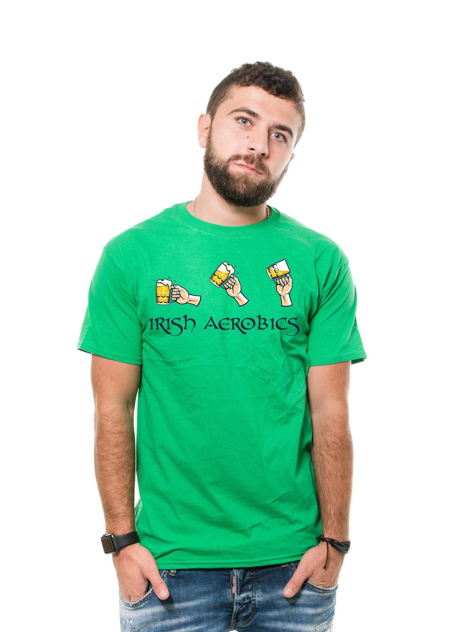 Funny Irish Aerobics T-Shirt: St. Patrick s Day Drinking Tee 4XL