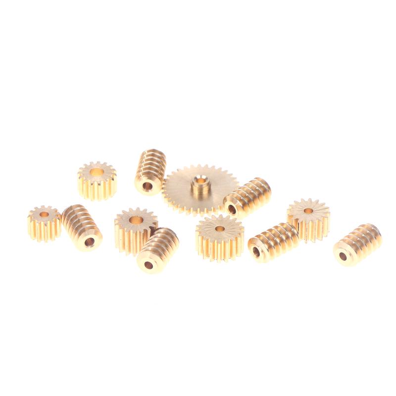1 Készlet 0,5M Réz Csigakerék Hajtás Kombinációs Készlet 12/15/16/18/32 Fog 2mm/3mm 2mm Lépcsős Furat DIY Modell