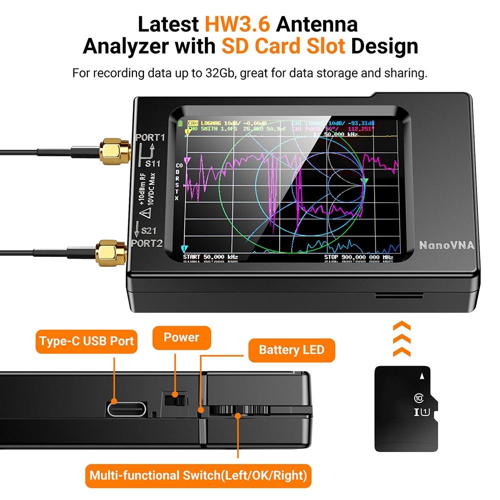 Vector Network Antenna Analyzer MF VHF UHF HF 10KHz-1.5GHz Analyzer