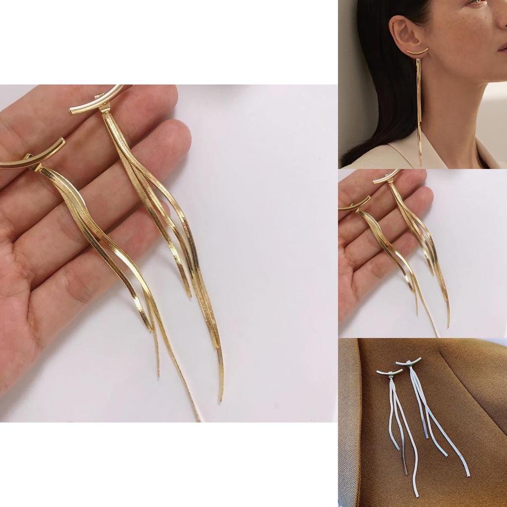 Alloy Chain Drop Earrings With Electroplating For Stylish Casual Wear And Gift Idea