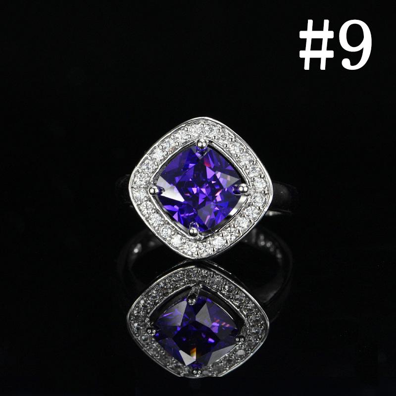 CMM Classic Design 0.8 Ct Princess Cut Fashion Square AAA+ CZ Zirconia White Golden Engagement Women Rings