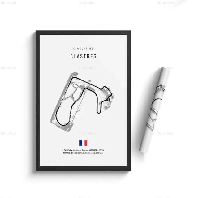 Nordic France Spain Imola Racing Track Circuit Canvas Painting F1 Wall Art Posters Aesthetic Motorsport Decoration Room Decor