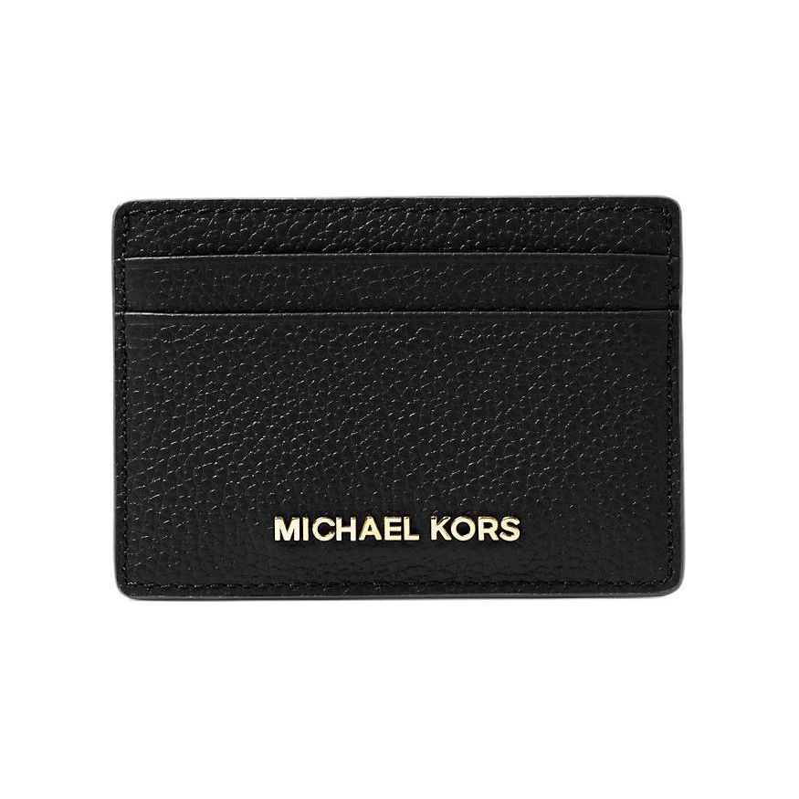 

Michael Kors Chic Compact Letter Logo Litchi Grain Leather Card Holder Women Accessories Black 32F7GF6D0L-BLACK Basic Set (Bag+Dust Bag)